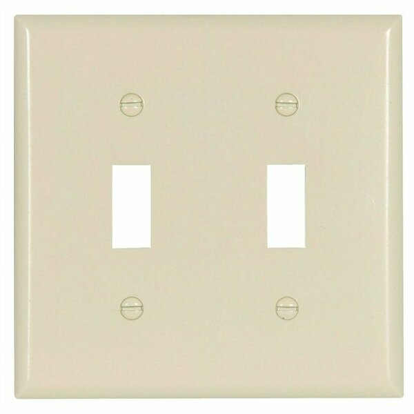 Cooper Wiring Eaton Wiring Devices Wallplate, 4-1/2 in L, 4-9/16 in W, 2-Gang, Thermoset, Light Almond, High-Gloss 2139LA-BOX
